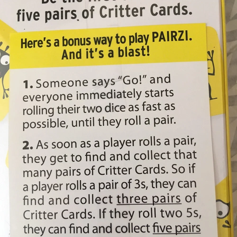 PAIRZI CARD GAME A hit from the franchise of TENZI, SLAPZI,ITZI. PAIRZI Game
